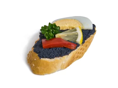 Mini chlebíček s černým kaviárem